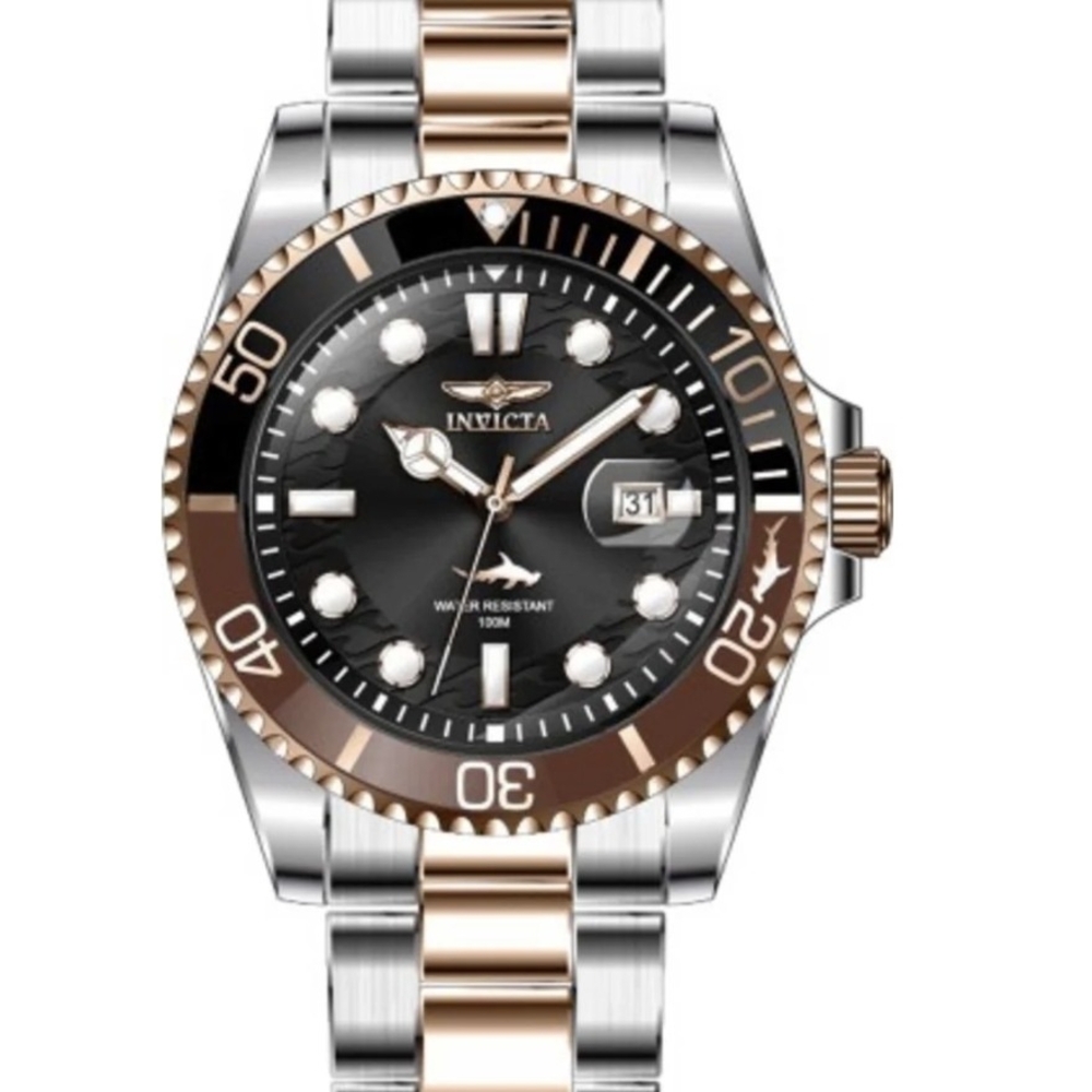 Invicta Black Dial Steel Watch